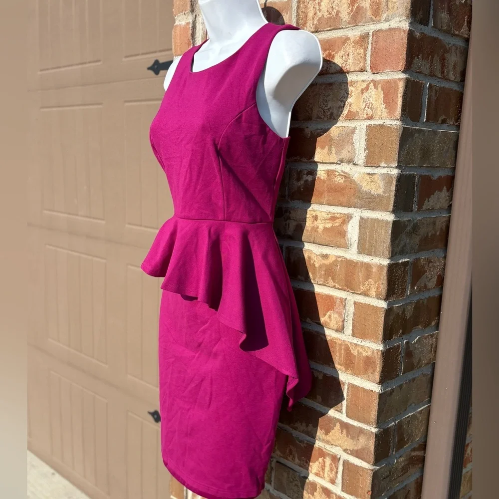 Lulus Here and Vow Magenta Sleeveless Ruffled Bodycon
Dress Medium - Picture 7 of 9